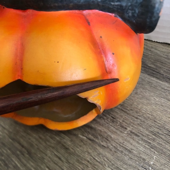 Vtg Halloween Witch and Jack O’Lantern Candle Holder - Picture 12 of 16